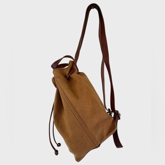Madewell Canvas Leather Backpack Butterfly Floral Patch Drawstring Bag main image 5